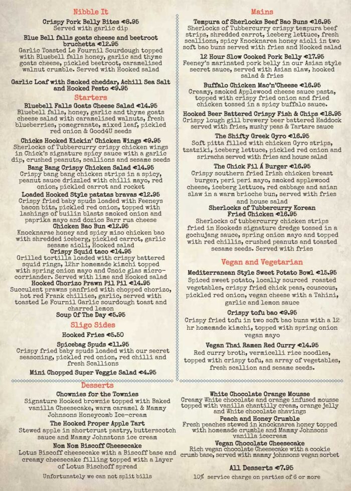 Hooked Restaurant Sligo / Artisan Locally sourced food in Sligo